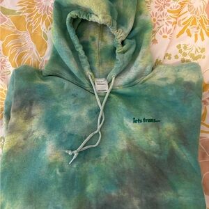Urban Outfitters Iets Frans Tie-Dye Green Hoodie